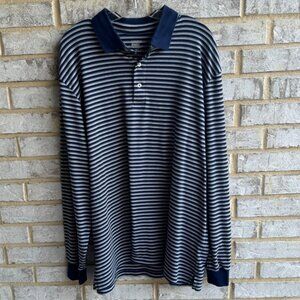 Lands' End Traditional Long Sleeve Pullover Polo Shirt Men's Size 2XL.